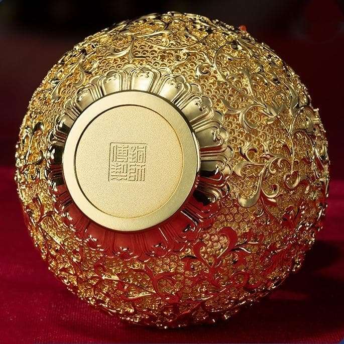 風水ひょうたん 銅製 瓢箪 24K金メッキ
