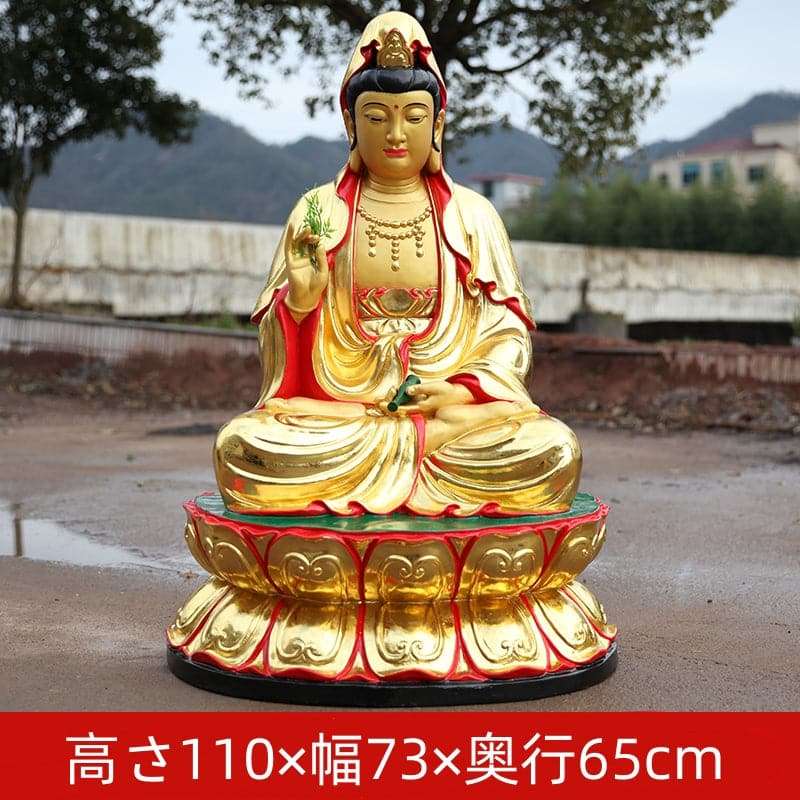 大きな仏像 観音菩薩 極彩色絵系