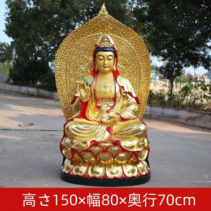 大きな仏像 観音菩薩 極彩色絵系