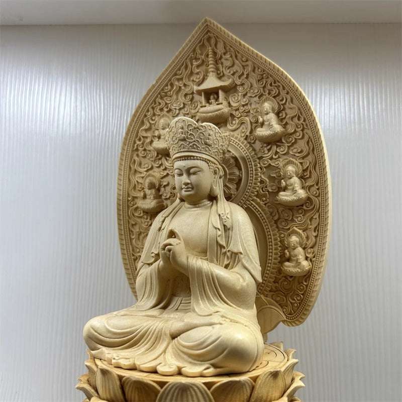 極上彫り 木彫 毘盧遮那仏坐像