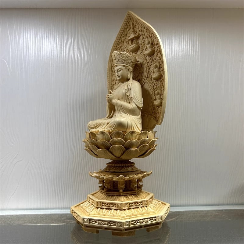 極上彫り 木彫 毘盧遮那仏坐像