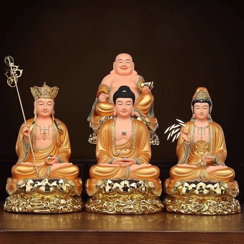 極彩FRP仏像 手描き金箔仕上げ|布袋・釈迦・地蔵・観音