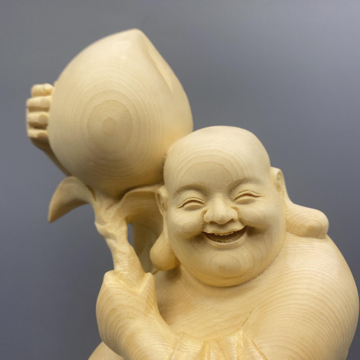 Amazon.co.jp: 布袋様置物 七福神 布袋様 高級天然ツゲ木彫り