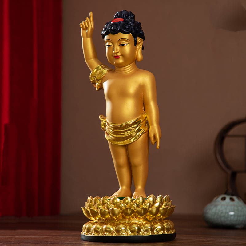 限定独占販売!仏壇 置物 誕生釈迦仏立像