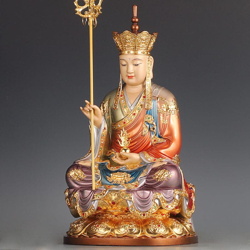 極上彫り 仏像 銅製 地蔵菩薩坐像