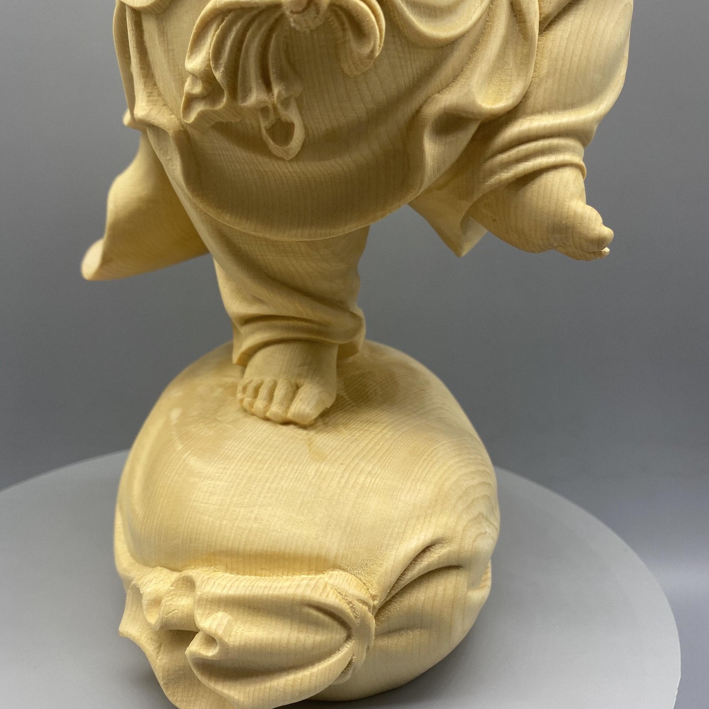 仏像 木彫り 布袋様 七福神 寿桃布袋尊
