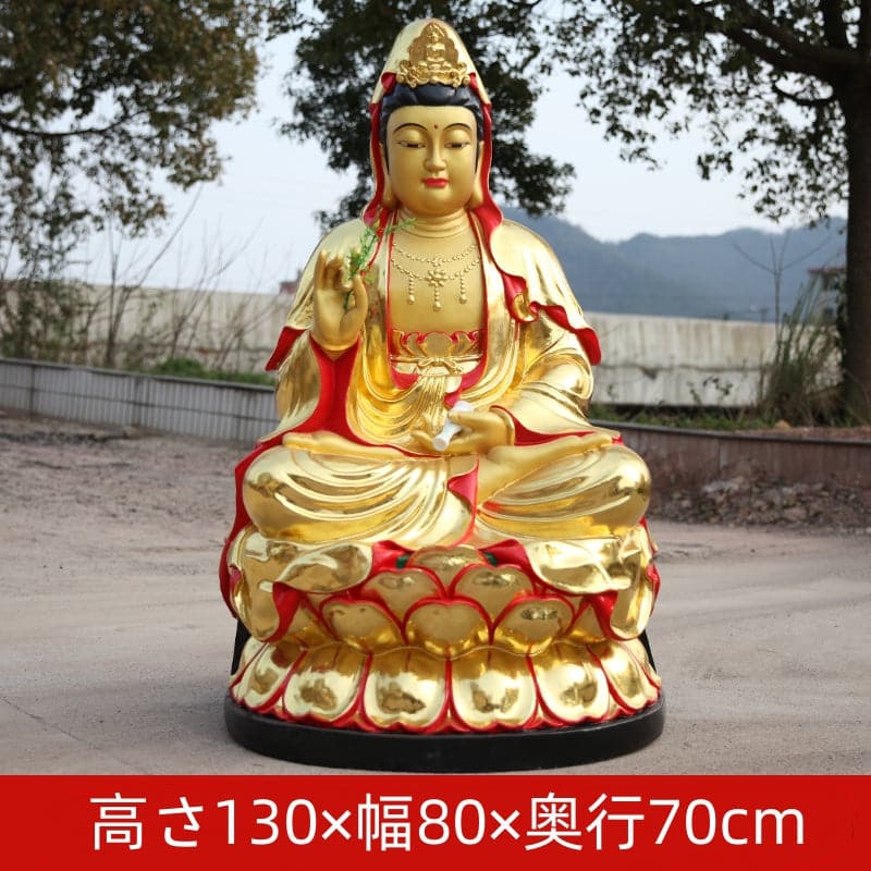 大きな仏像 観音菩薩 極彩色絵系