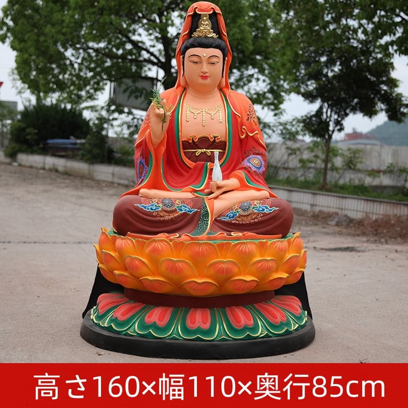 大きな仏像 観音菩薩 極彩色絵系
