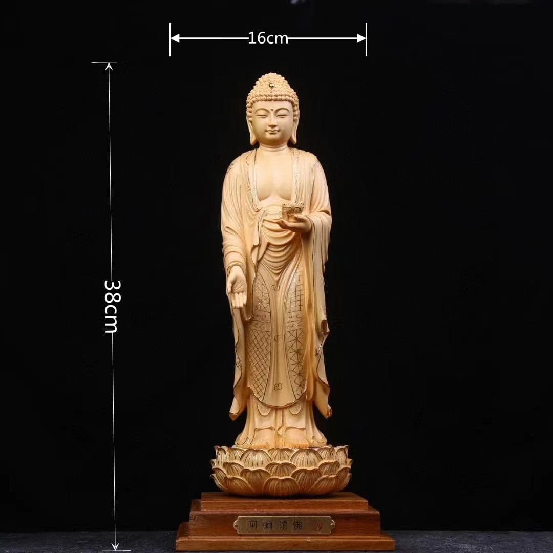 仏像 木彫り 阿弥陀如来 立像 切金