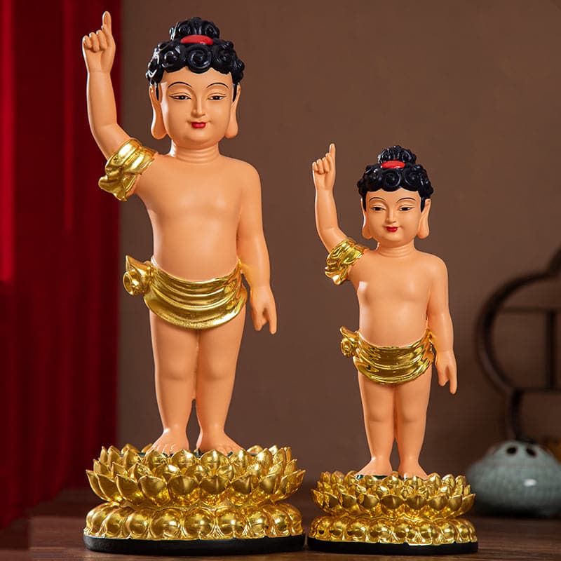 限定独占販売!仏壇 置物 誕生釈迦仏立像