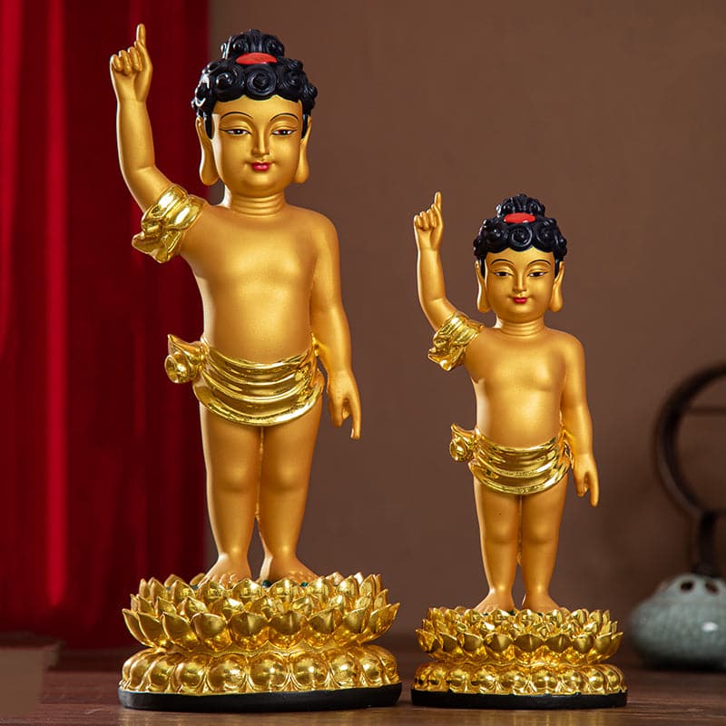 限定独占販売!仏壇 置物 誕生釈迦仏立像