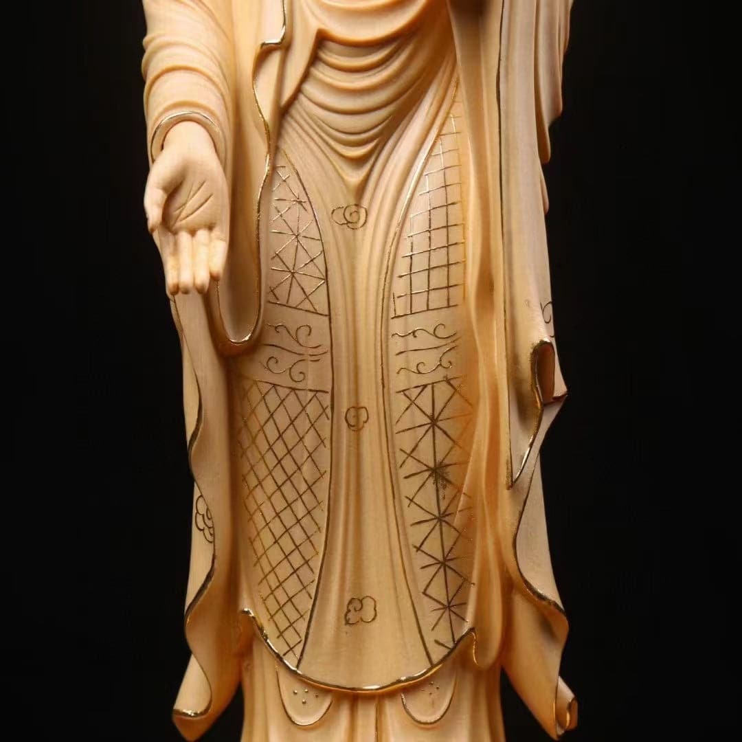 仏像 木彫り 阿弥陀如来 立像 切金