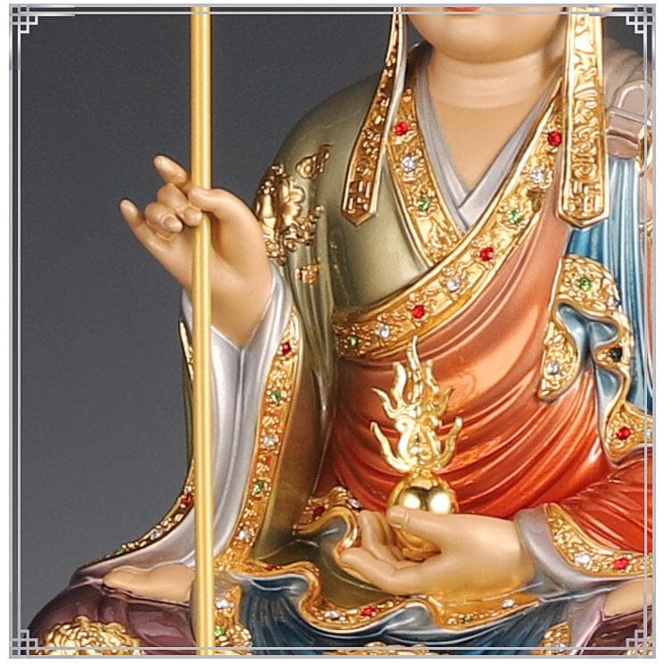極上彫り 仏像 銅製 地蔵菩薩坐像