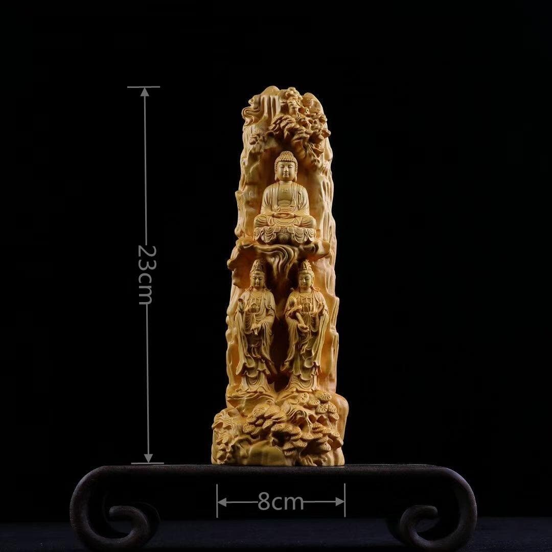 木彫仏像 阿弥陀三尊 阿弥陀如来&觀音菩薩&勢至菩薩
