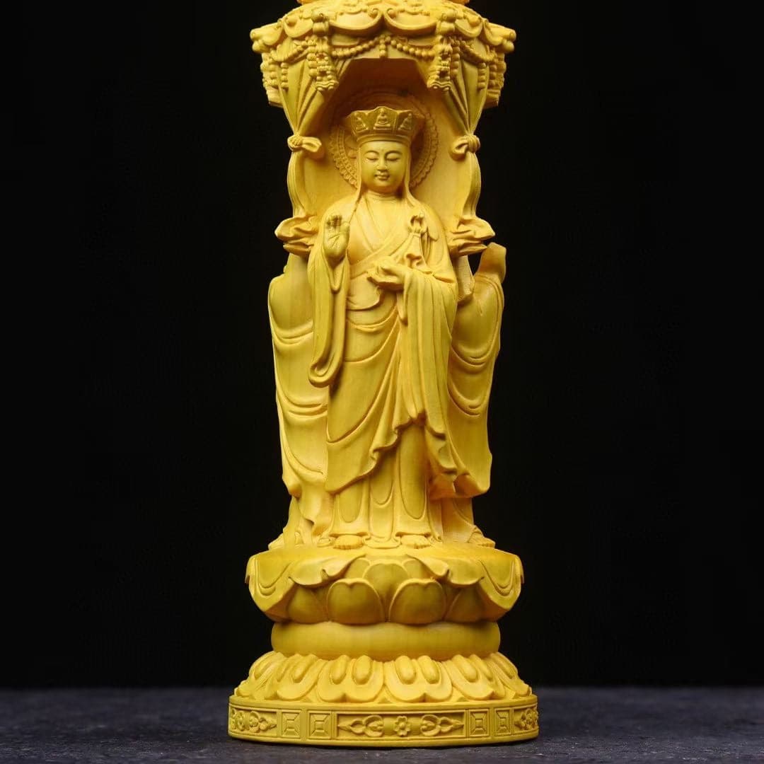 仏像 木彫り 婆娑三聖 釈迦如来&観音菩薩&地蔵菩薩