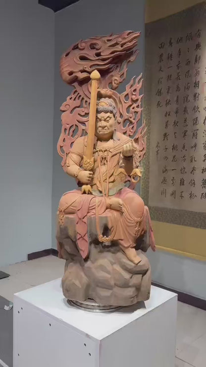 100%手作り! 限定品！楠製 不動明王坐像