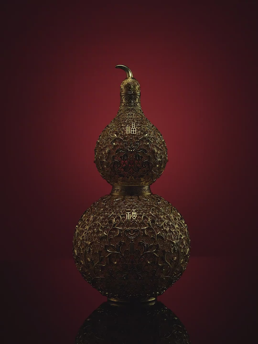 風水ひょうたん 銅製 瓢箪 置物 24K金メッキ 鎮宅 招財 厄除け 開運