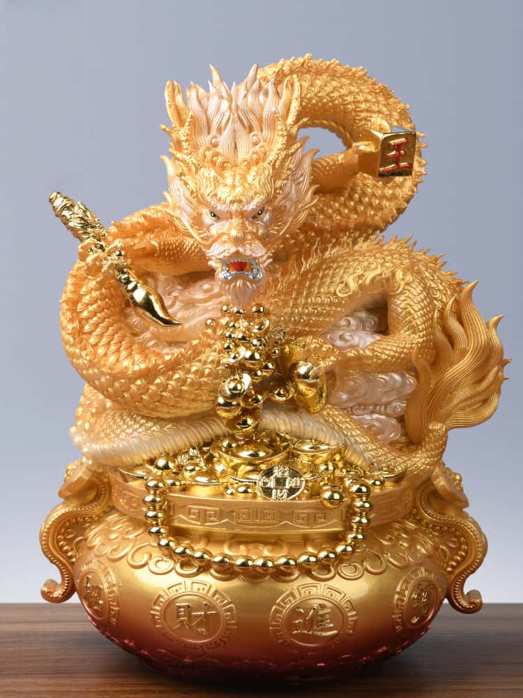 龍の置物 五本爪 龍神 守り神 昇運金龍 玄関 縁起物 龍干支 置物 金運
