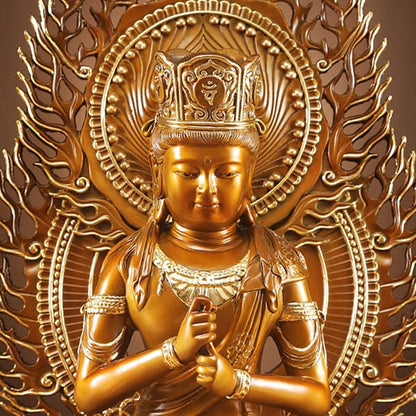 極上彫り 仏像 銅製 大日如来 銅像 坐像 6寸
