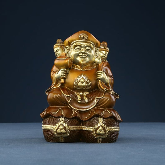 極上彫り 仏像 銅製 三面大黒天