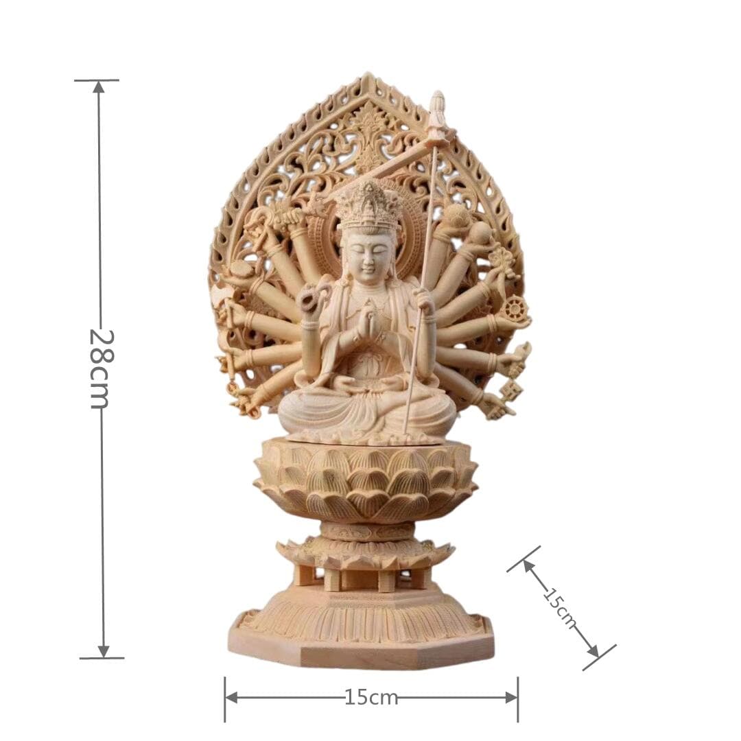 木彫り仏像 准胝観音菩薩 七倶胝仏母像