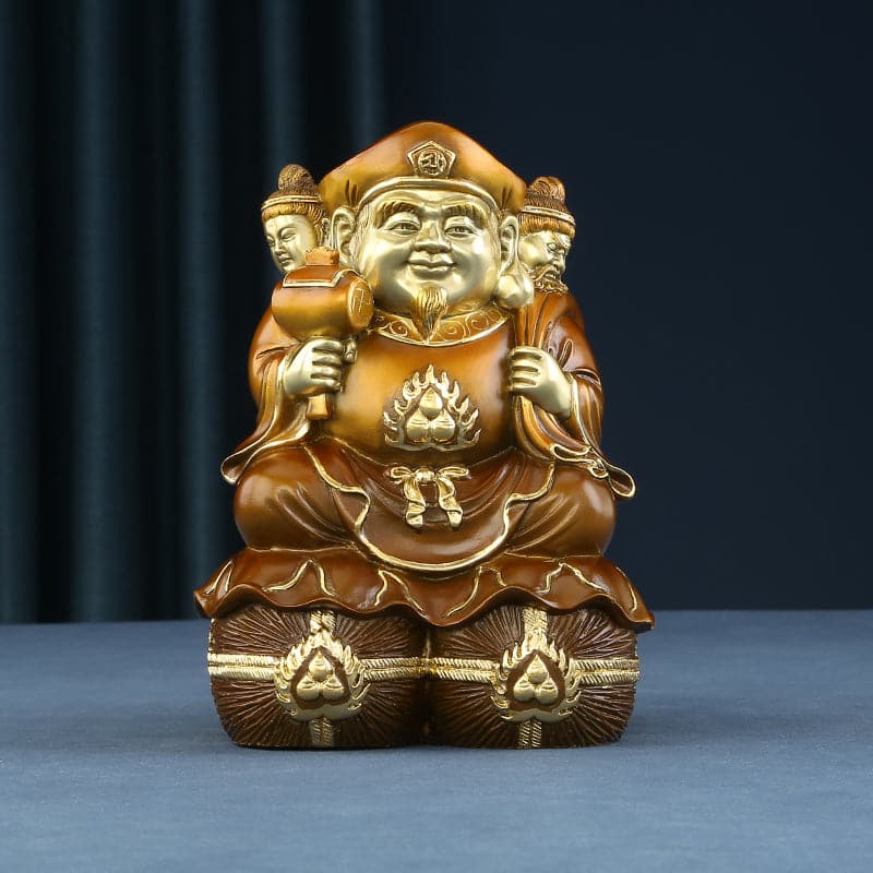極上彫り 仏像 銅製 三面大黒天