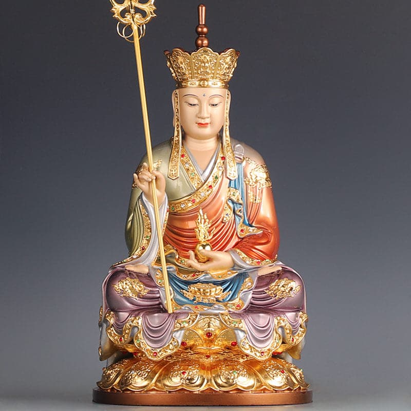 極上彫り 仏像 銅製 地蔵菩薩坐像