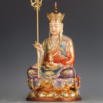 極上彫り 仏像 銅製 地蔵菩薩坐像