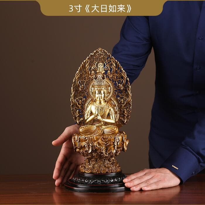 極上彫り 仏像 銅製 大日如来 銅像 坐像