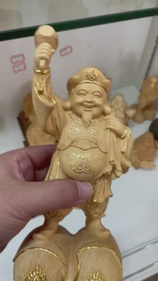 極上彫り 仏像 木彫り 大黒様 置物 縁起 七福神 大黒天 金運
