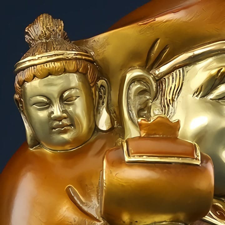 極上彫り 仏像 銅製 三面大黒天