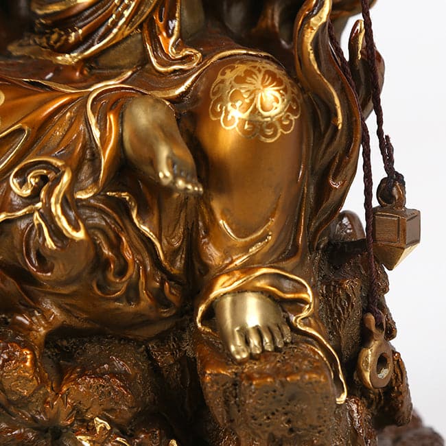 極上彫り 仏像 銅製 不動明王（童形）銅像 坐像