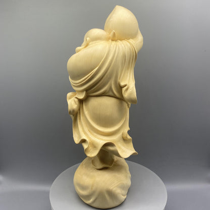 仏像 木彫り  布袋様 七福神  寿桃布袋尊