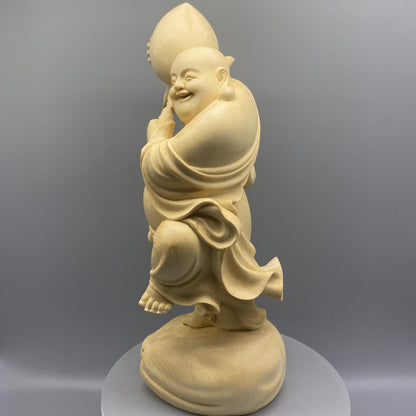 仏像 木彫り  布袋様 七福神  寿桃布袋尊
