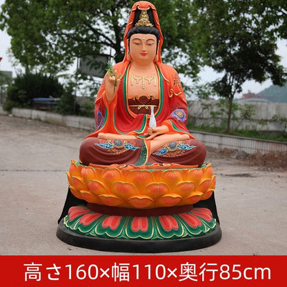 大きな仏像 観音菩薩 極彩色絵系