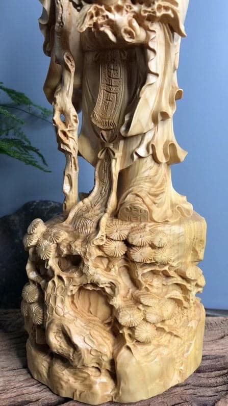 木彫り 仏像 七福神 寿老人 置物 縁起物 福禄寿の通販