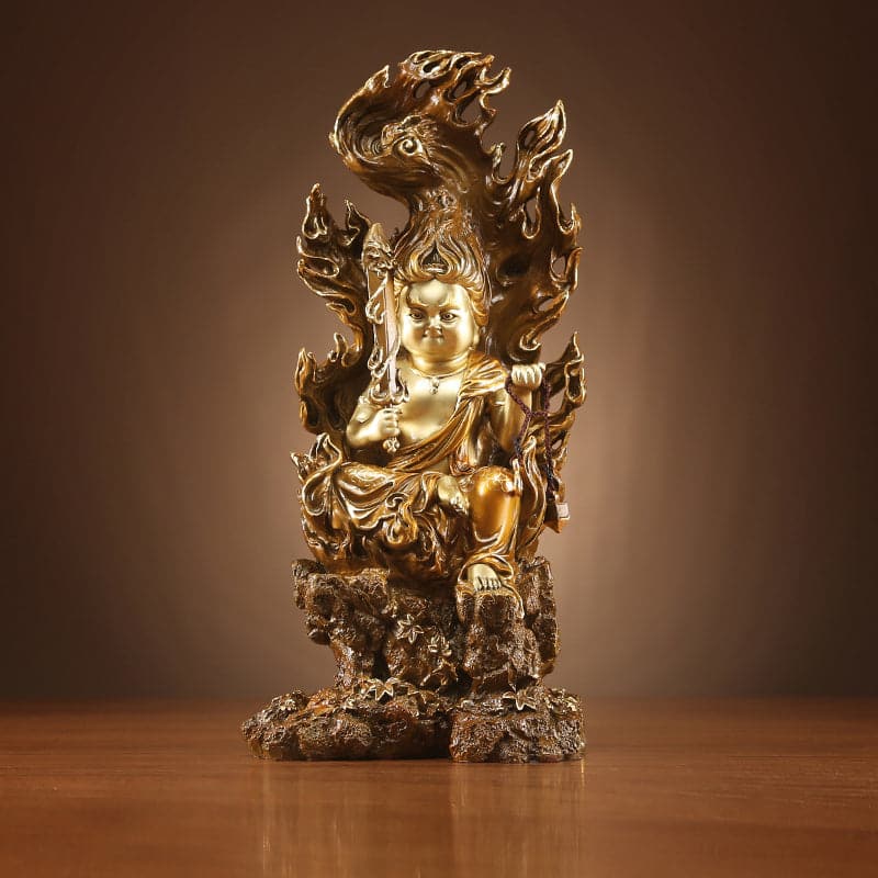 極上彫り 仏像 銅製 不動明王（童形）銅像 坐像