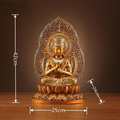 極上彫り 仏像 銅製 大日如来 銅像 坐像 6寸
