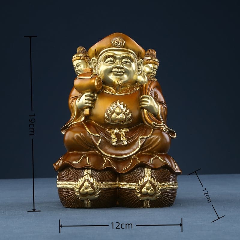 極上彫り 仏像 銅製 三面大黒天