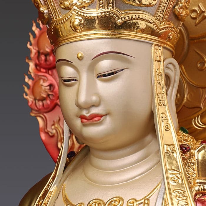 極上彫り 銅製 地蔵菩薩坐諦聴像