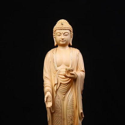 仏像 木彫り  阿弥陀如来 立像 切金