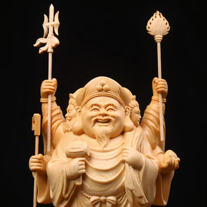 大黒様 仏像 木彫り 三面大黒天