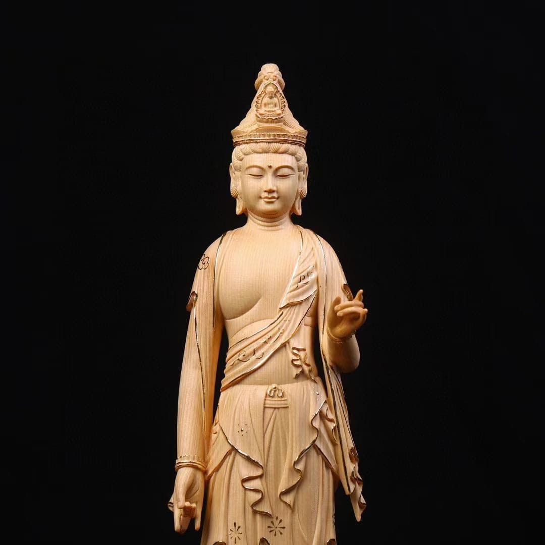 木彫り 觀世音菩薩 仏像 切金 大仏 