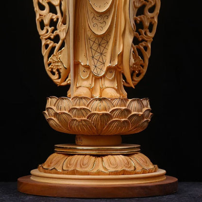 木彫り 地蔵菩薩立像  仏像 切金