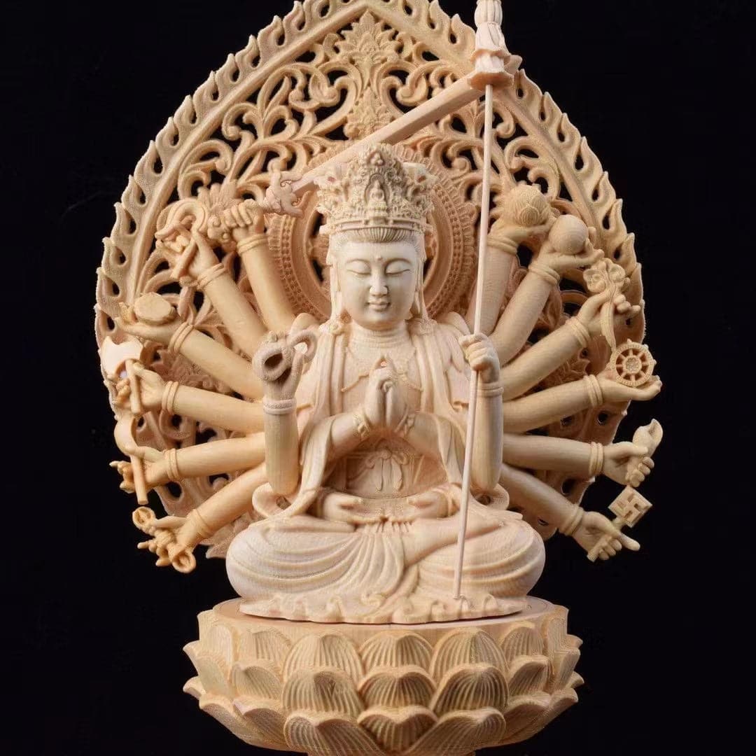 木彫り仏像 准胝観音菩薩 七倶胝仏母像