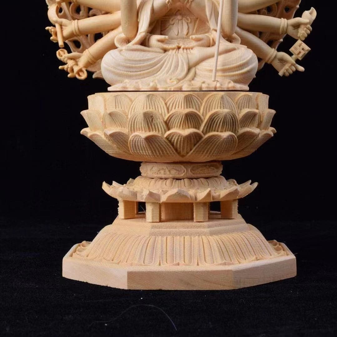 木彫り仏像 准胝観音菩薩 七倶胝仏母像