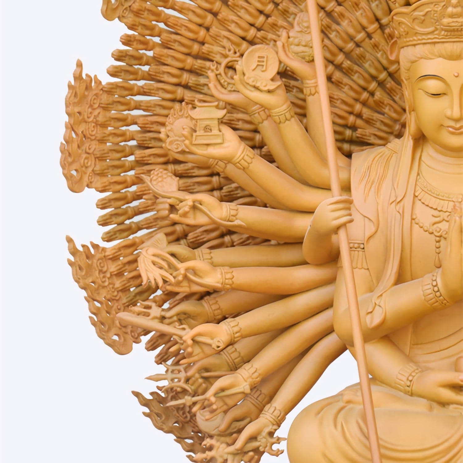 木彫り 仏像 千手観音 座像 楠製 千手観世音 菩薩 像 木彫り 仏像 千手観音 座像 楠製 千手観世音 菩薩 像
