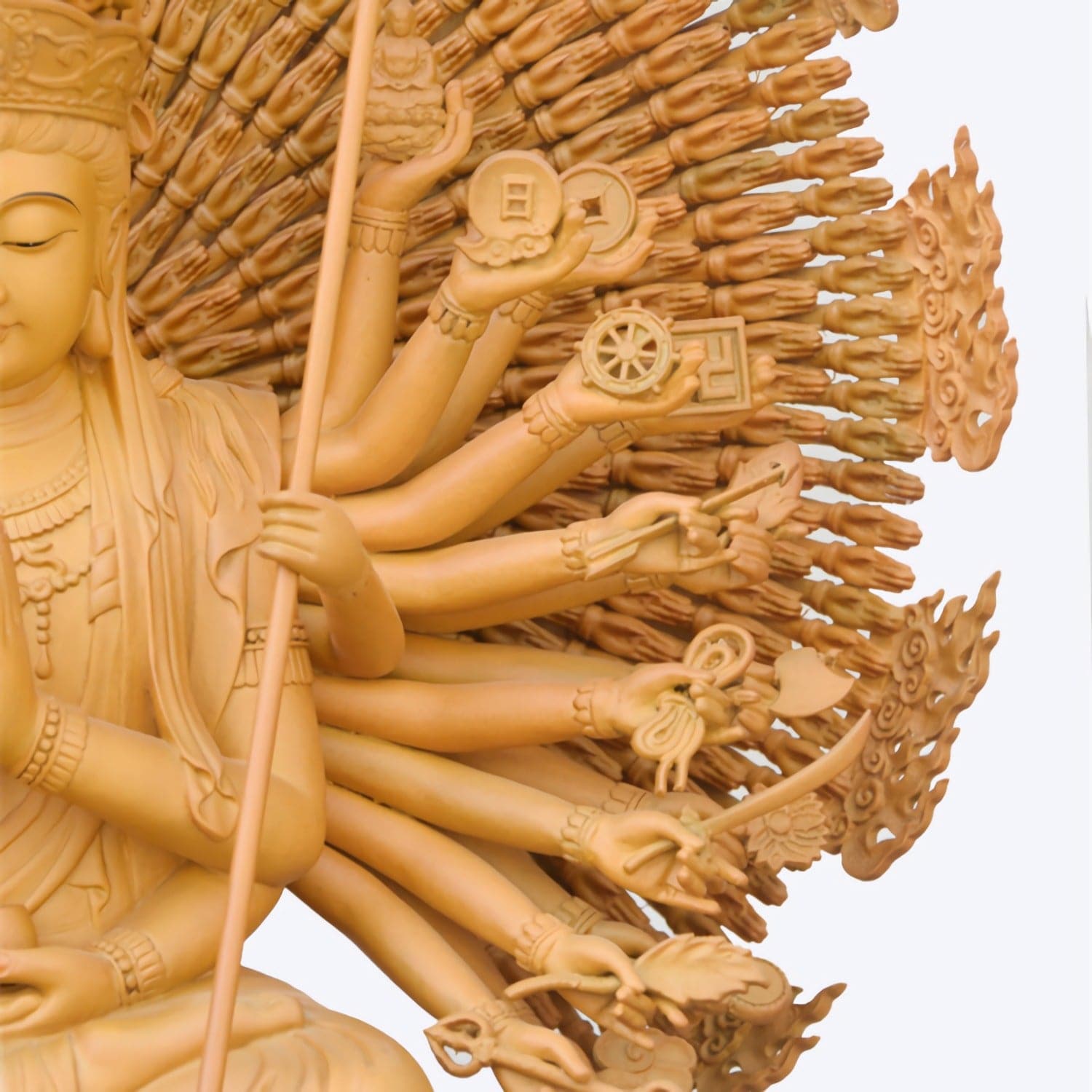 木彫り 仏像 千手観音 座像 楠製 千手観世音 菩薩 像