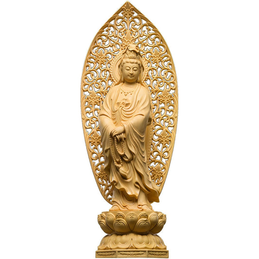 観音菩薩 木彫り 仏像  祈る 開運